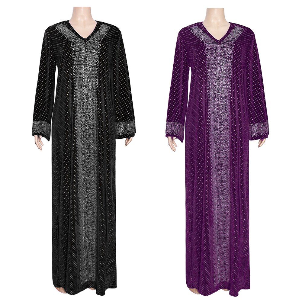 Md Bangladesh Moslim Vrouwen Abaya Jurk Luxe Kaftan Shiny Crystal Vrouwen Galabiyat Grote Size Turkse Islamitische Kleding