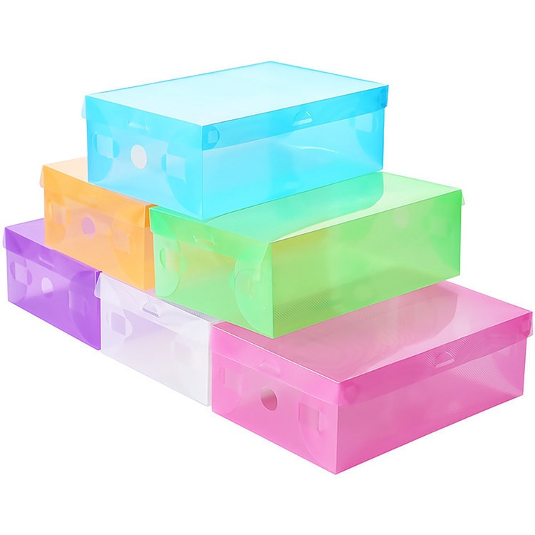 1 Uds caja de zapatos de plástico transparente cajas de almacenamiento plegables estuche protector para zapatos cajas organizadoras