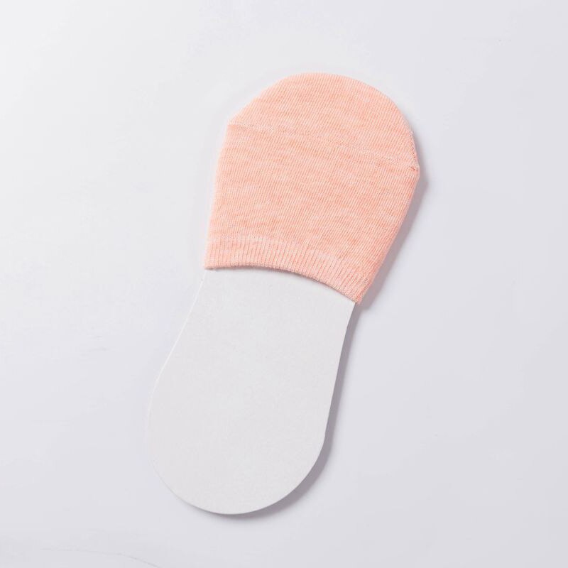 Summer Cotton Solid Women Boat Socks Cool Half Palm Non-slip Thin Invisible High Heel Socks Half Casual Breathable Peds &amp; Liners: Coral Red