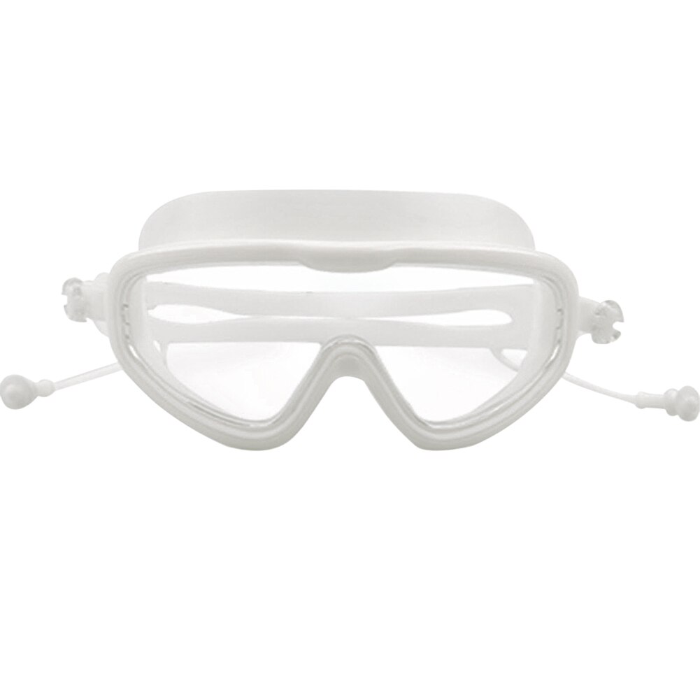 Swimming Goggles Large Frame Waterproof Anti-Fog Adjustable Diving Glasses Adults Water Sports Eye Protection Swimming Glasses: White
