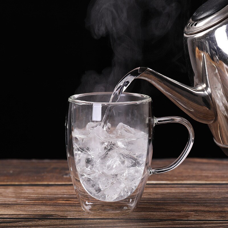 Gennemsigtigt glas kaffekop mælk whisky te øl dobbelt varmebestandig cocktail vodka vin krus drinkware tumbler kopper