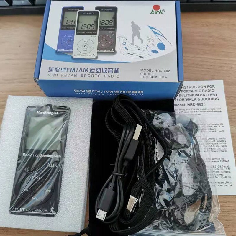 Outdoor Radio Ontvanger Fm/Am Radio Wereld Band, Pocket Radio Met Lcd-scherm Lock Knop, Met Oortelefoon