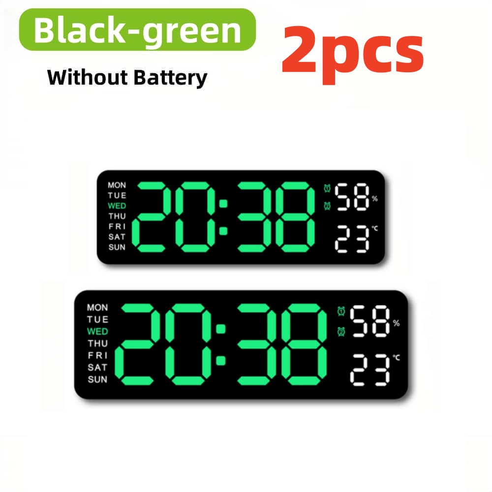 Clock Timer /kitchen/Learning Timer - Battery & USB Powered Dual Alarm Clock ，Temperature， Calendar, Auto-Dim: WHITE