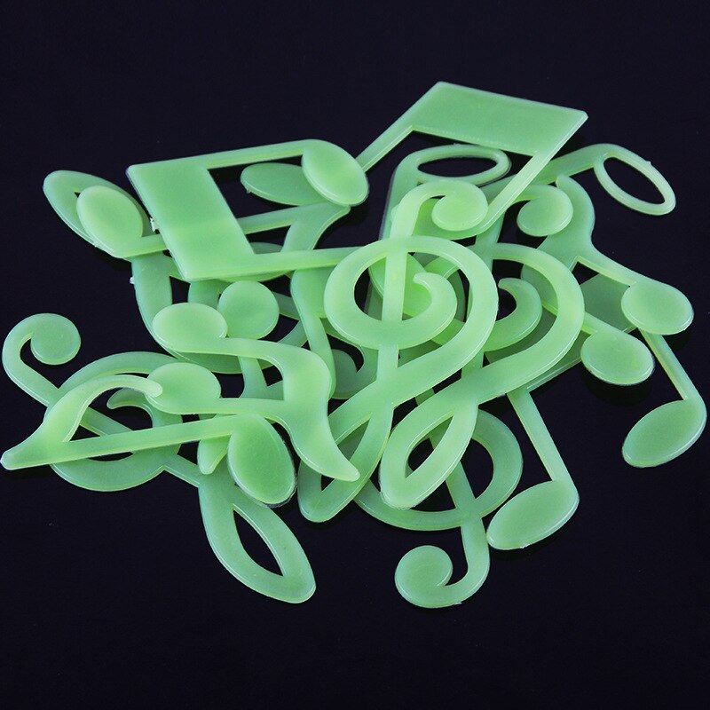 1Set Lichtgevende Muzieknoten 3D Muurstickers Plastic Fluorescerende Sticker Kinderen Slaapkamer Plafond Diy Sticker Home Decoratie