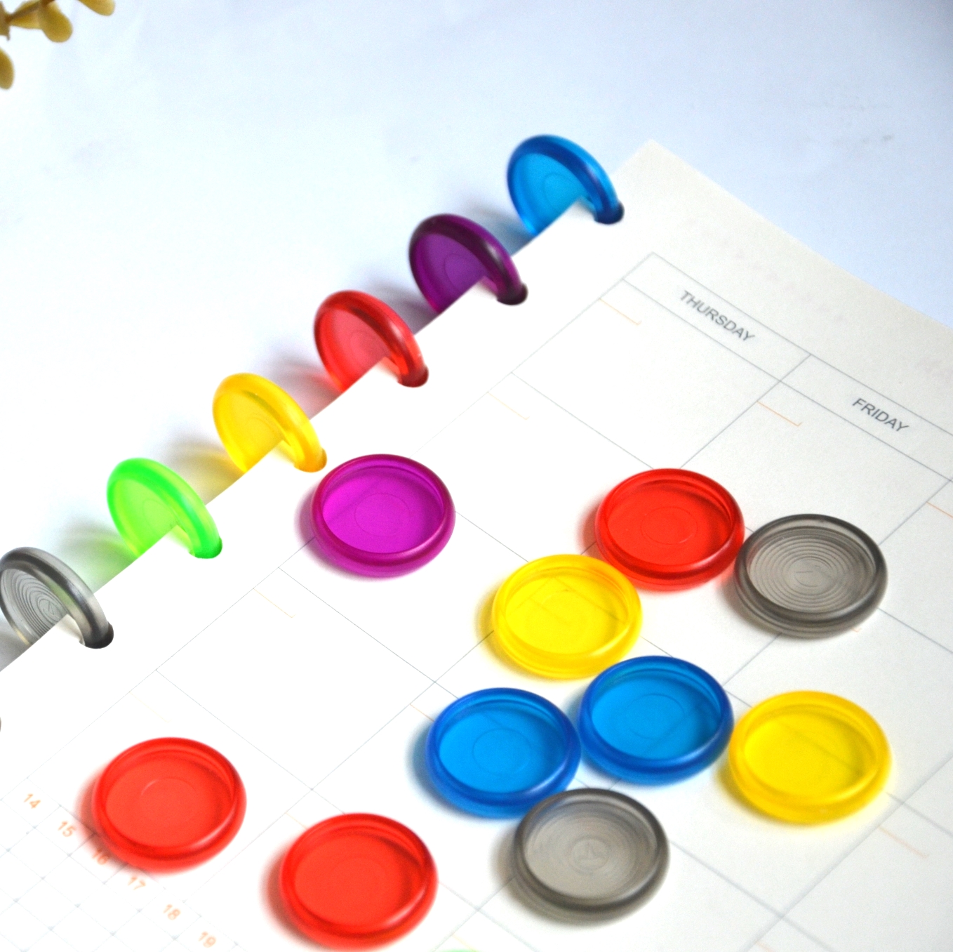 12 st 24mm bindskiva plast rund bindningsring spänne färg pärm tillbehör svamp hål böcker skivor bindning