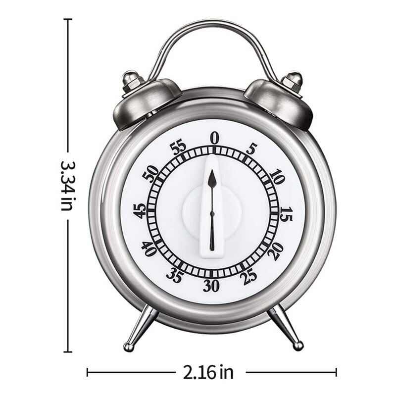 Mechanical Kitchen Timers - Stainless Steel Cooking Timer Kitchen Clock Countdown Timer with Loud Alarm