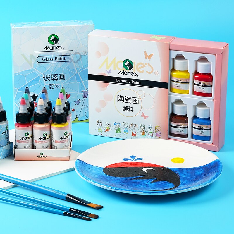 6/9 color ceramic glass painting acrylic paint set diy waterproof can not lose color paint