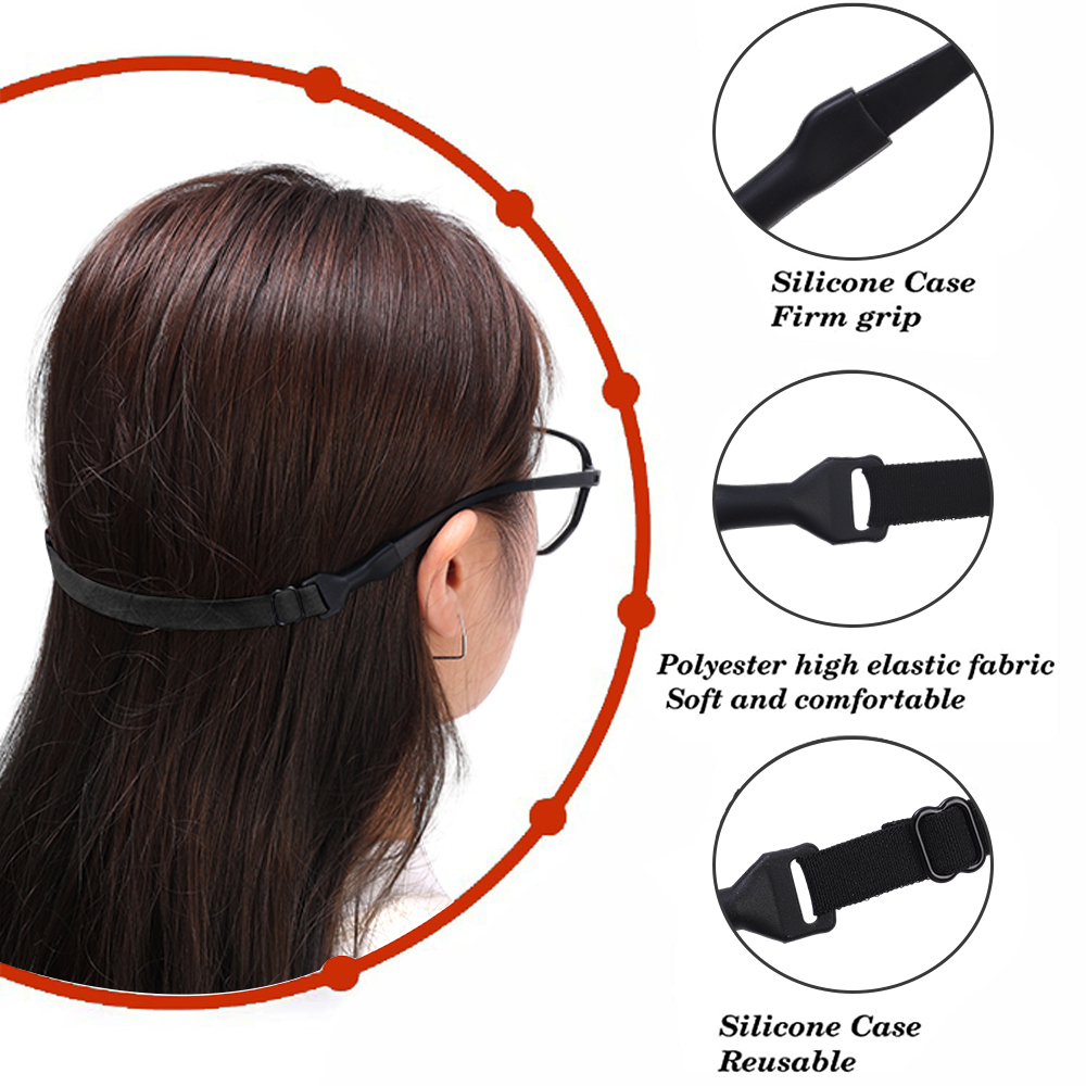 2PCS Adjustable Non-Slip Sunglasses Rope Unisex Elastic Sports Glasses Cord Women Men Eyeglasses Eyewear Cord Neck Glasses Strap