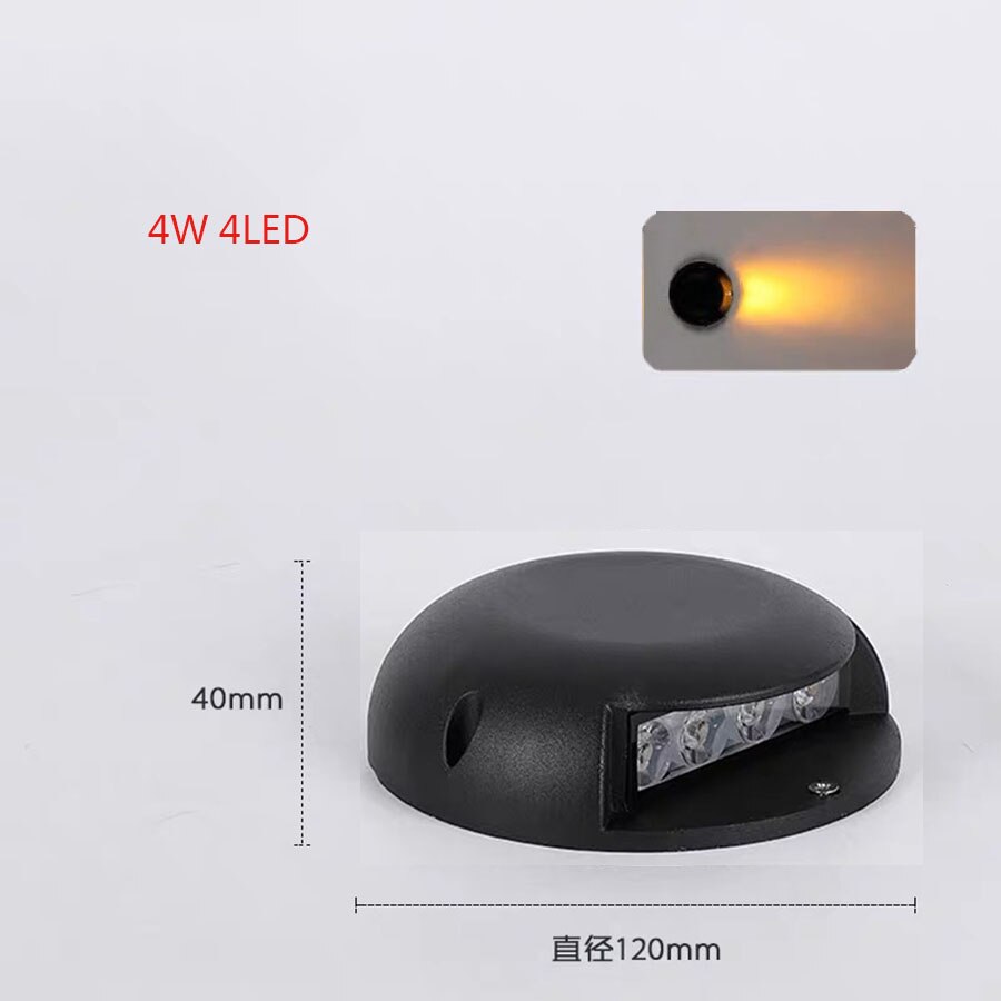 LED In-ground Light Outdoor Waterproof Buried Lights Underground Floor Lamps Yard Landscape Street Light Garden Step Spotlights: 4W 1Side