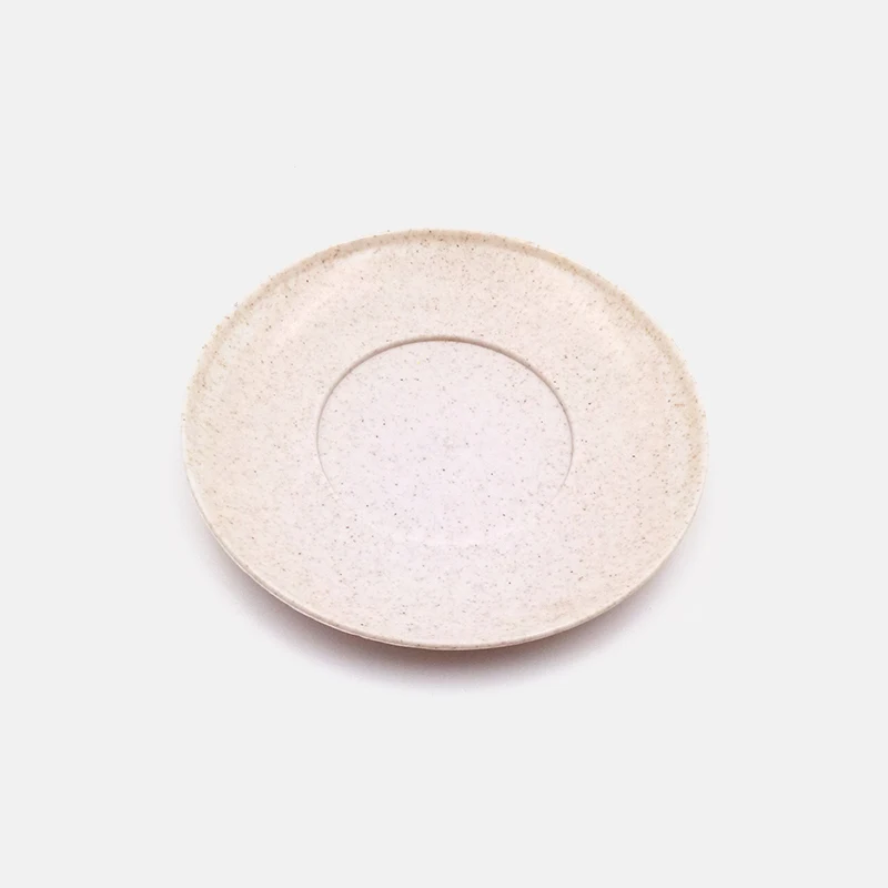 Husholdningskopp, tallerken, frokostblandingsbolle i én pakke, fruktgaffel, servise, risbolle, miljøvennlig plastbolle med hvetestrå: Brun