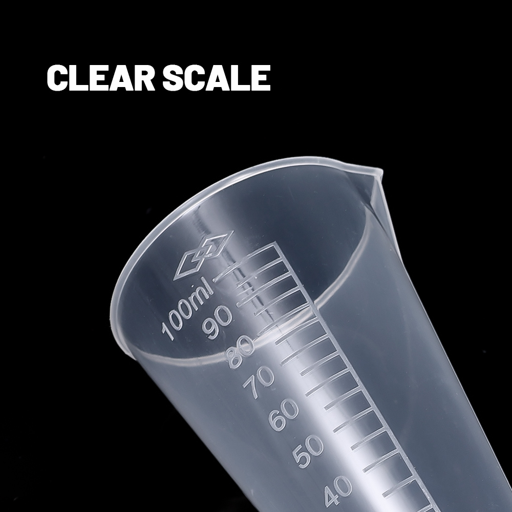 100/50ML Triangular Measuring Cup with Scale Transparent Plastic Graduated Cylinder Pour Spout Liquid Container Kitchen Bar Tool