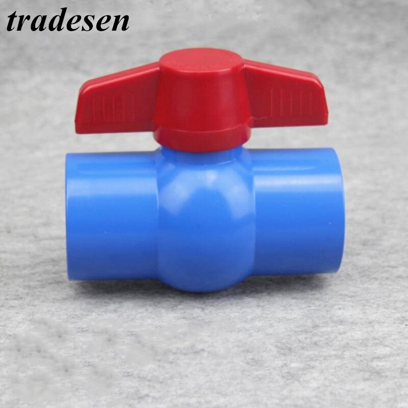 1Pc Rood Handvat Pvc Kogelkraan 20/25/32/40/50Mm Binnendiameter Schakelaar 2 Manier Slip Eindigt Water Uitschakeling Flow Controller Upvc Klep