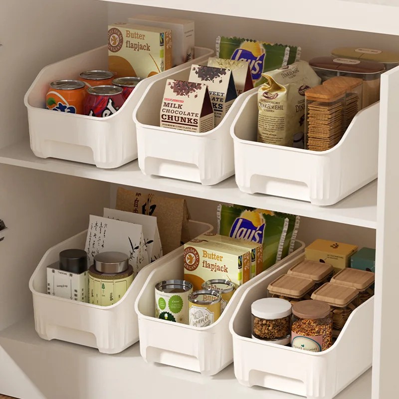 Oppbevaringskurv for baderomskjøkkenskap diverse snacks krydderkurv hylle hjem organisering kurv plastmateriale