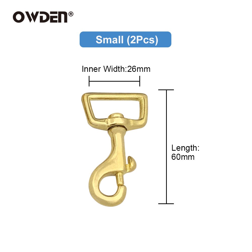 OWDEN 2Pcs Pure Solid Brass Trigger Swivel Eye Bolt Snap Hook