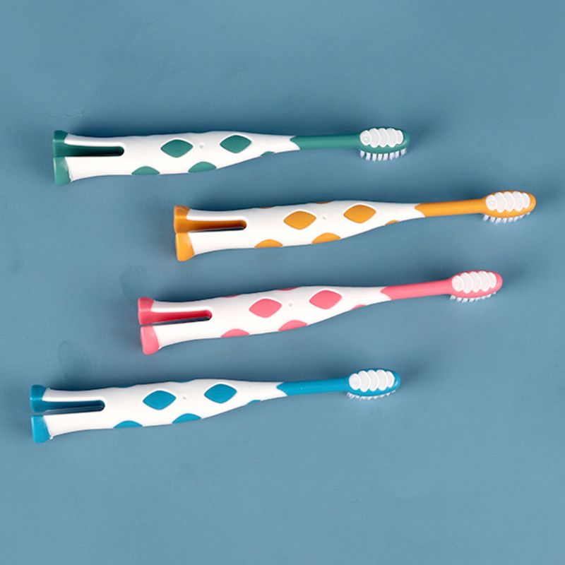 Cepillo de dientes con dibujos animados para cuidado de los dientes, súper fino, suave, 4 Uds.