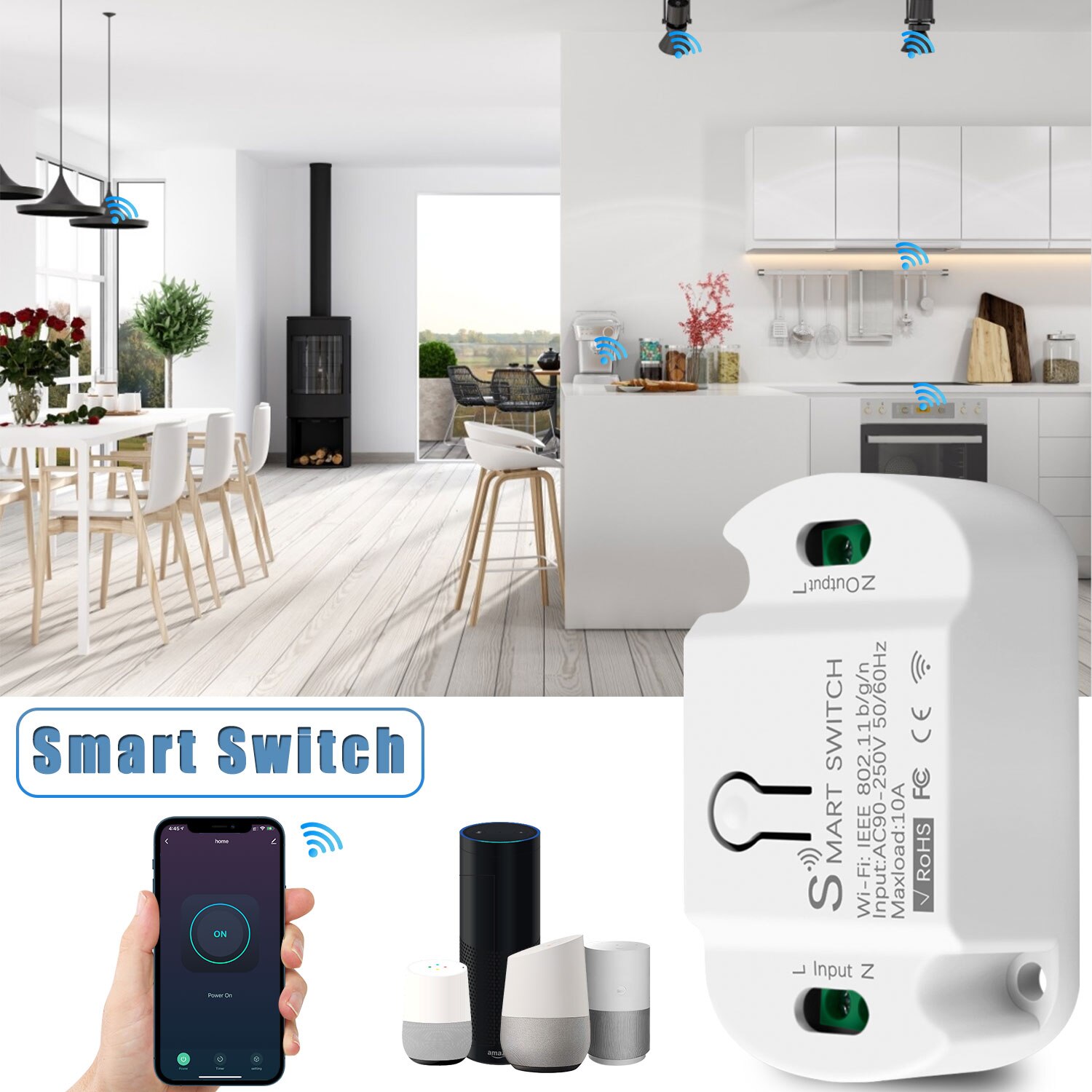 Wifi Timer Smart Diy Mini Switch Ondersteuning Smart Leven App Draadloze Domotica Compatibel Met Google Home Alexa