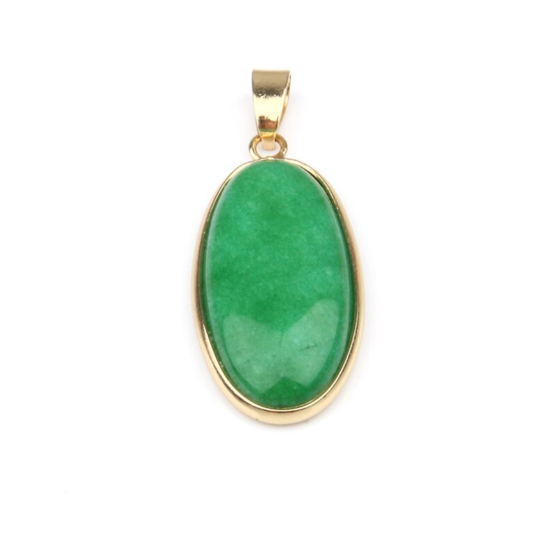 Colgante de piedra Natural con forma ovalada para mujer, colgante de lapislázuli ágata, fabricación de joyas, collar, para mujer, 4x1,6x0,6 cm: Malaysian Jade