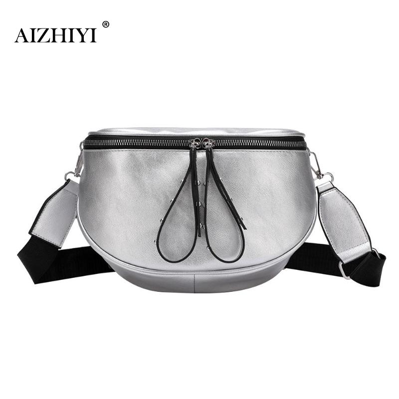 Crossbody Bags for Women Black Silver Shoulder Bag Soft PU Leather Messenger Bag Ladies Small Chest Bags sac a main