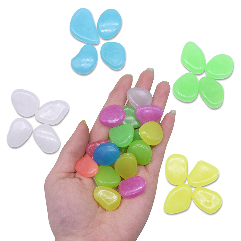 Pierres fluorescentes qui brillent dans le noir, 25 pièces, cailloux lumineux, pour le jardinage de la maison, la piscine, le Bar, la décoration d'aquarium