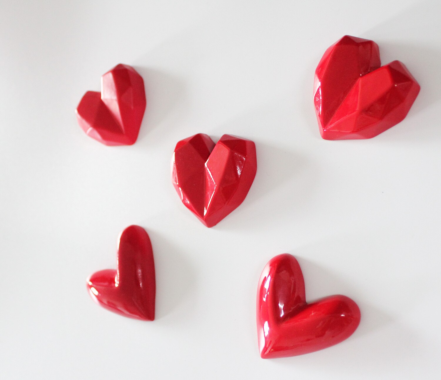 Red Heart Home Decoration Couple Refrigerator Sticker Romantic Wedding Polyresin Fridge Magnet Souvenir Decoration