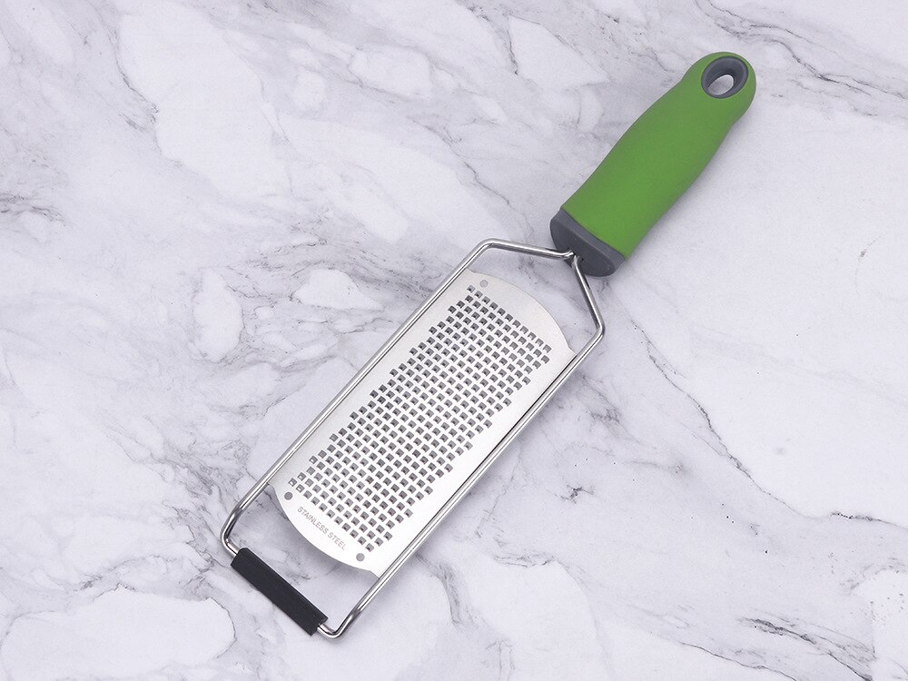 Stainless Steel Mill Cheese Grater Garlic Butter Mill Grater Lemon Zester Citrus Ginger Long Handle Vegetables Manual Slicer: Green