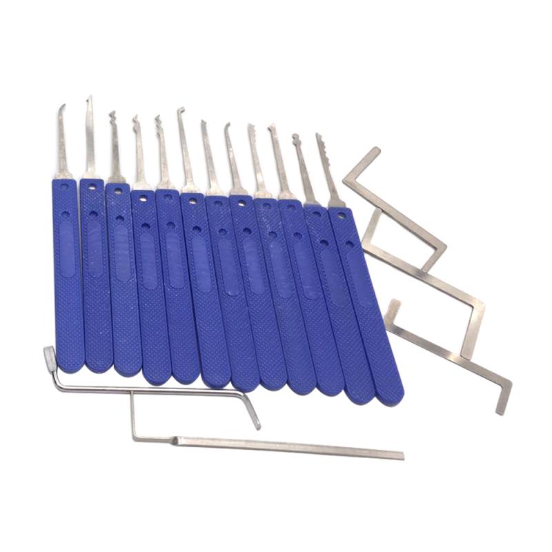 17Pcs 2 Sloten Slotenmaker Tool Kit Slotenmaker Gereedschap Ontgrendelen Lock Pick Set Praktijk Key Extractor Hangslot Tool Kits Met zak Doos