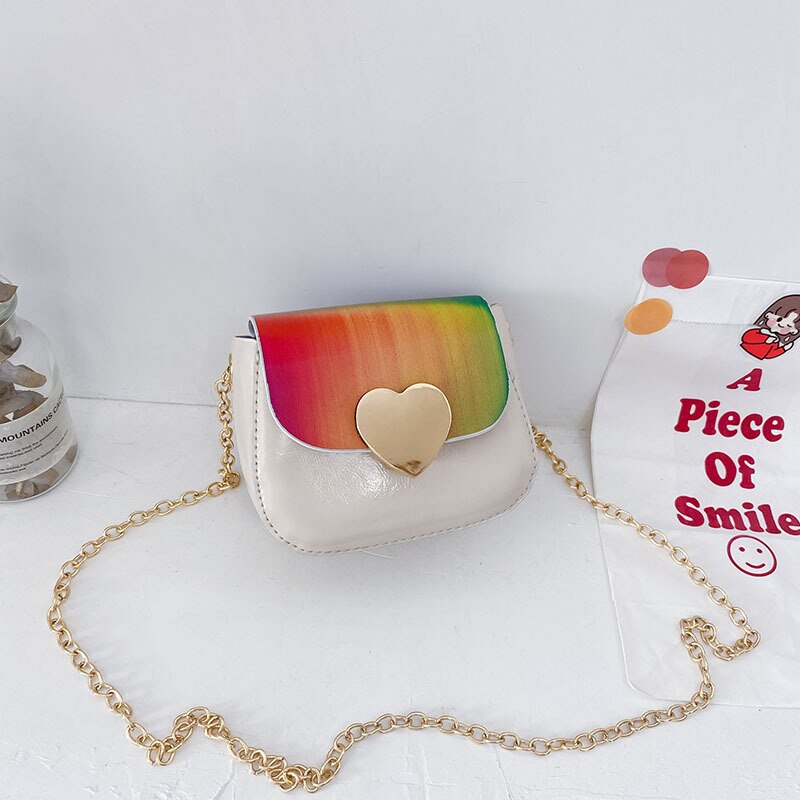 Baby Lakleer Schoudertas Meisje Creatieve Schattige Perzik Hart Decoratie Ketting Schouderriem Prinses Messenger Bag: Rood