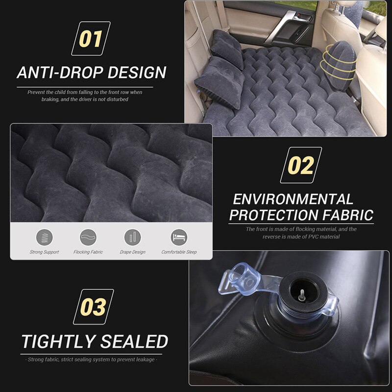 Car Inflatable Mattress for Auto Back Seat Rest Bed Universal for Outdoor Camping Beach Travel Vehicle Inflatable Air Mattress