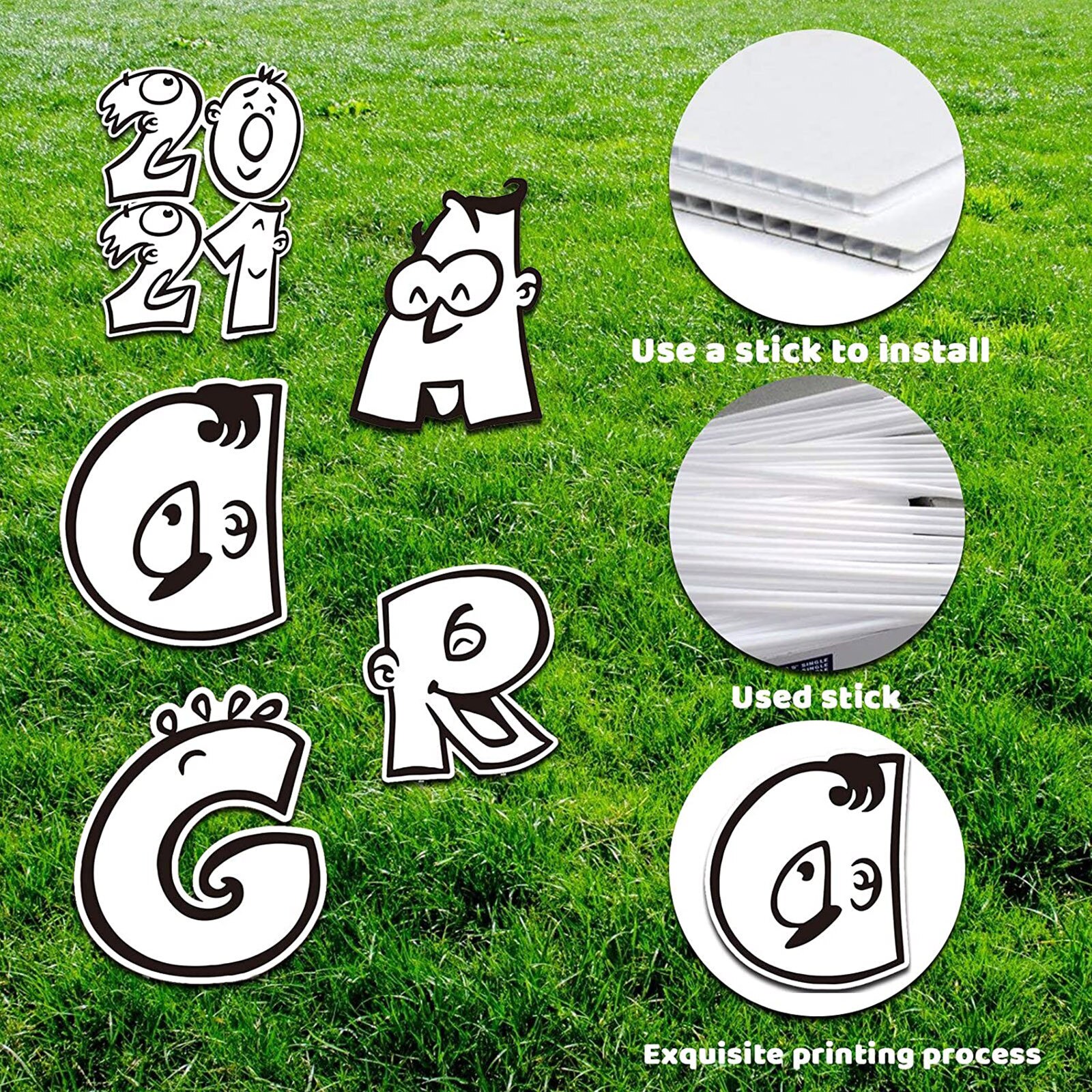 5Pcs Graduation Grade Tuin Teken Decoraties Unieke Outdoor Gazon Yard Teken Met Stakes Tuin Decoratie