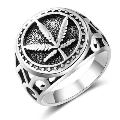 Chengxun Vintage Maple Bladeren Midden-oosten Sieraden Arabische Moslim Islam Ring Voor Mannen Vrouwen Retro Allah Ring Punk Antiek Goud: 10 / 03
