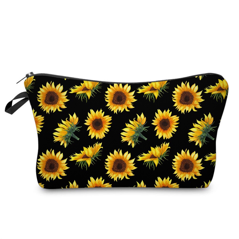 Deanfun ottavino Impermeabile Sacchetto di Trucco di Modo di colore Giallo Girasole Sacchetto Cosmetico Nero Bambini Sacchetto Della Matita del Regalo 52355: Default Title