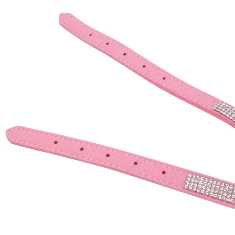 Duurzaam Gereedschap Bling Strass Puppy Harnas Hond Fluwelen & Leather Leash Voor Kleine Halsband Huisdier Producten