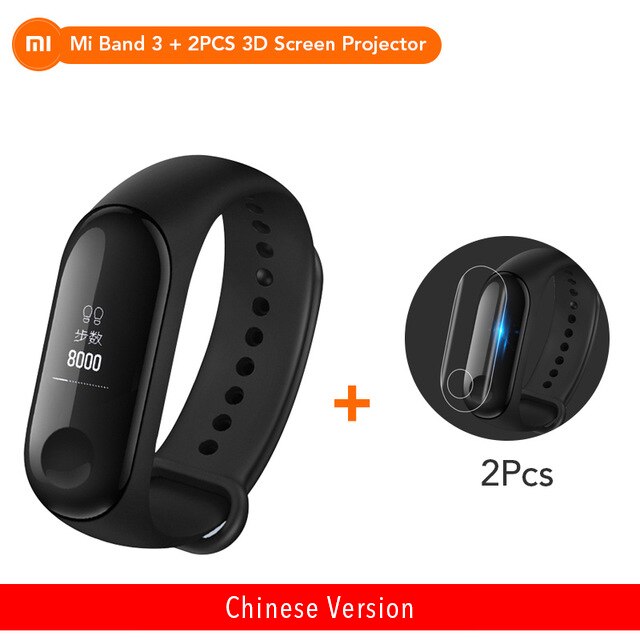 Originale Xiaomi Mi banda 3 Monitor di Frequenza Cardiaca di Bluetooth 4.2 Xaomi di Sport Intelligente Braccialetto OLED Miband 3 Smartband: Add 2Protector