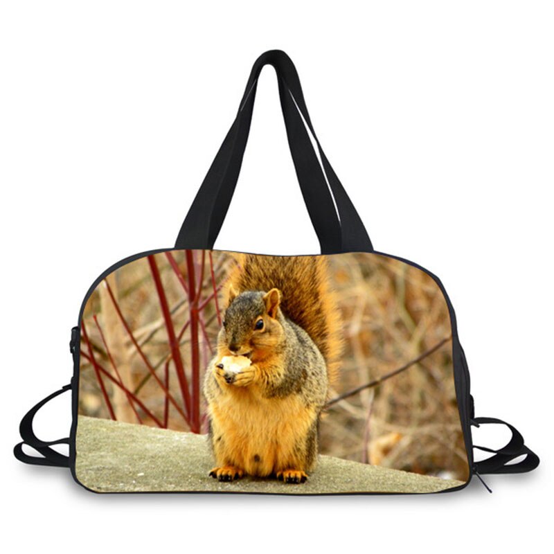 Scoiattolo Animali Modello di Stampa New Fashion Signore di Grande Capacità Sacchetto Dei Bagagli di Stampa Borsa Da Viaggio Sacchetto Dei Bagagli di Viaggio del Sacchetto Casuale: 6131T