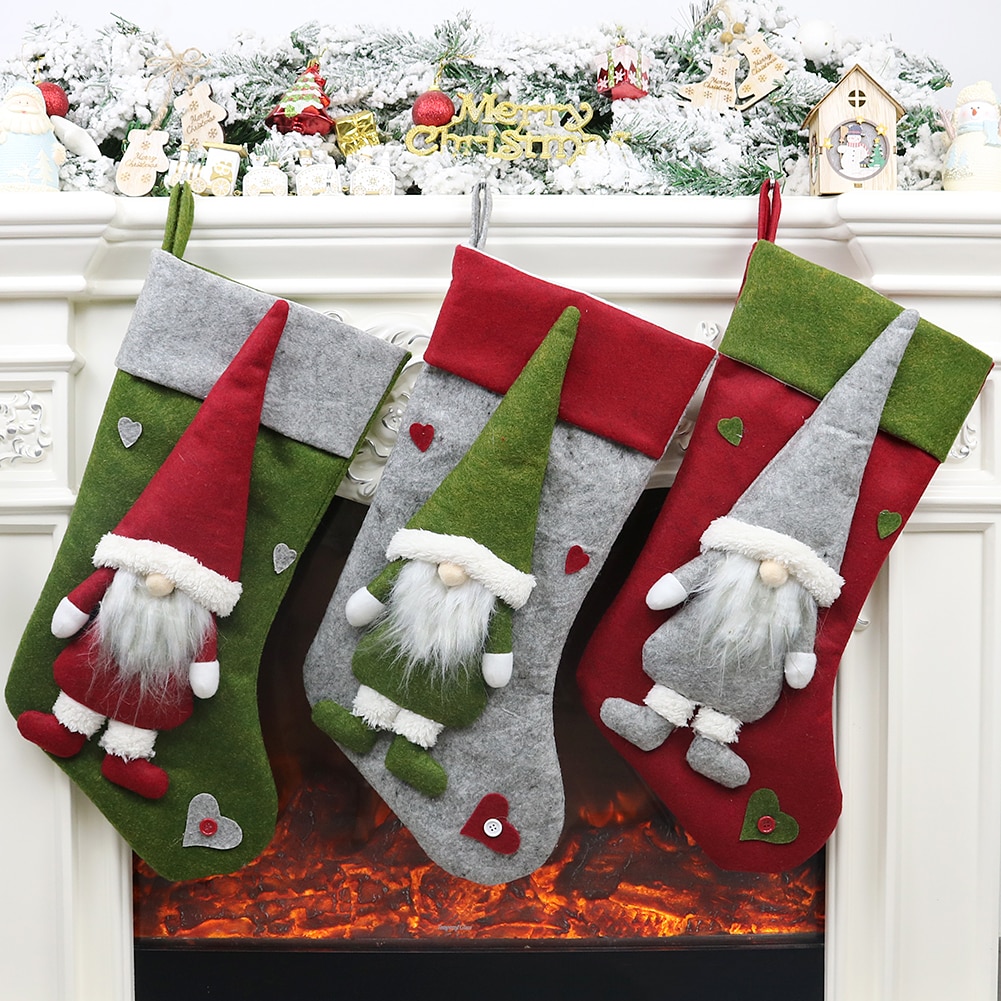 Kerst kousen Kerstman Elk doek mooie Kerst sokken stands voor kinderen haard boom Kerst decoratie