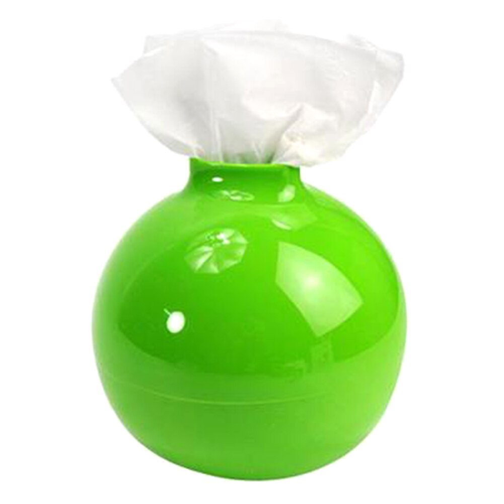 Plastic Round Tissue Box Toilet Paper Pot Holder Tissue Case Box Storage Organizer Bathroom Accessories: Green