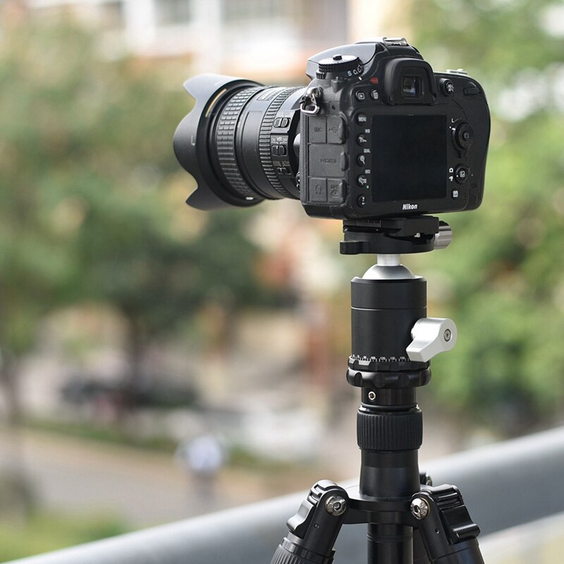 X-36S Aluminium Alloy Tripod Head Ballhead Monopod Head Adjustable Angle with Storage Pouch 2 Mini Wrench for Ball Head