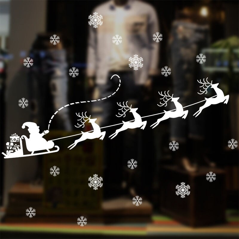 Jul statisk vindu klistremerke juledekorasjon år tapet glass vindu dekorasjon spot large: 4