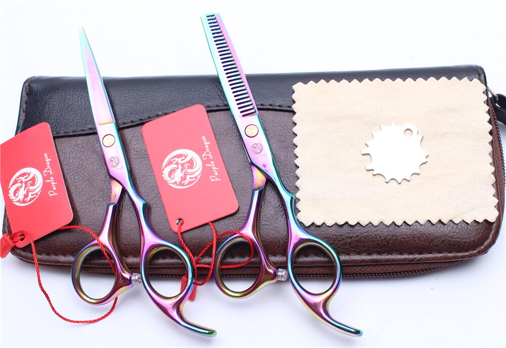 Z1005 6" JP Steel Purple Dragon Multi Hairdressing Thinning Shears Regular Scissors Style Tools Human Hair Scissors