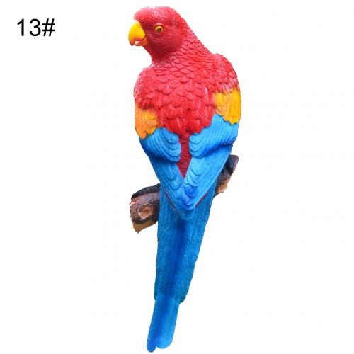 Resin Artificial Bird Large Bird Statue Ornament Simulation Parrot Bird Sculpture Resin Craft Wall Hanging Garden Decoration: 13