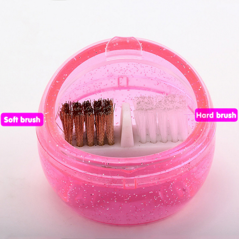 Ladymisty Nail Salon 1Pc Draagbare Manicure Nail Art Boor Reinigingsborstel Box Nail Art Gereedschap
