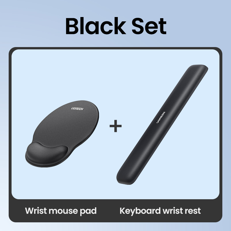 UGREEN Mouse Pad Wrist Support Ergonomic Mousepad Non-Slip Memory Foam for Office Home Computer PC Desk Fabric Mousepad: green