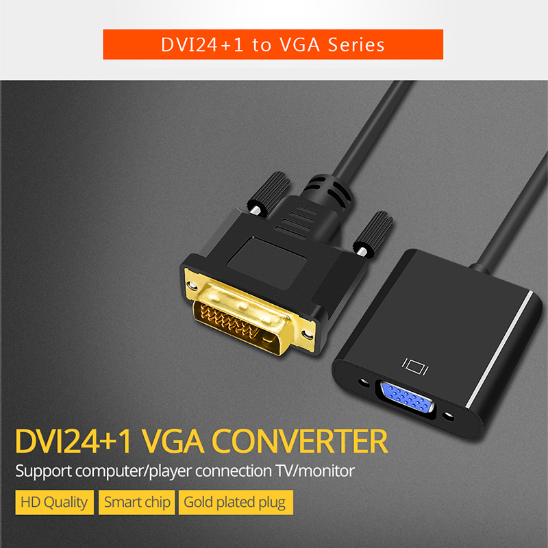 Full HD 1080P DVI-D DVI zu VGA Adapter Video Kabel Konverter 24+1 25Pin zu 15Pin Kabel Konverter für PC Computer Monitor