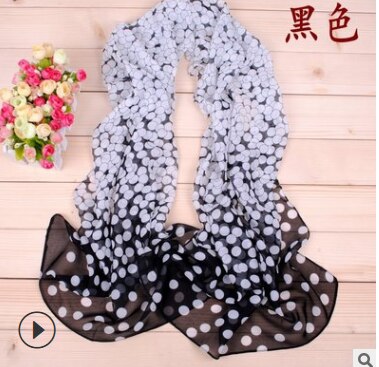 Fal/vind gradient god smag prikker chiffon tørklæde silke firkantet hijab cool sjal dame foulard femme tørklæder hår bufanda mujer: 2