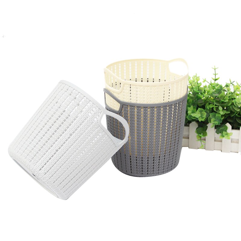 Round Storage Basket with Handle Debris Clothes Bucket Toys Books Organizer Plastic Organizer