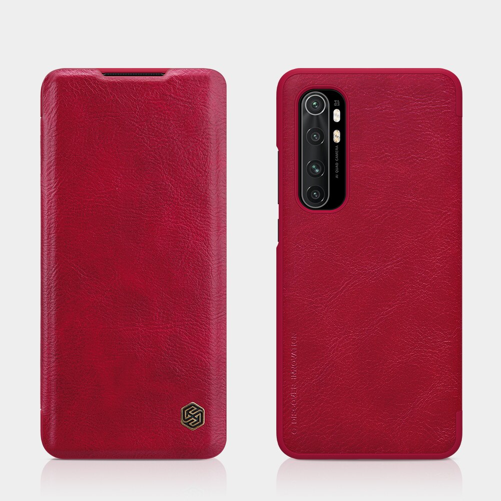 Nillkin hoesje voor xiaomi mi note 10 lite qin-serie pu-leren flipcover voor xiaomi mi note 10 lite hoesje