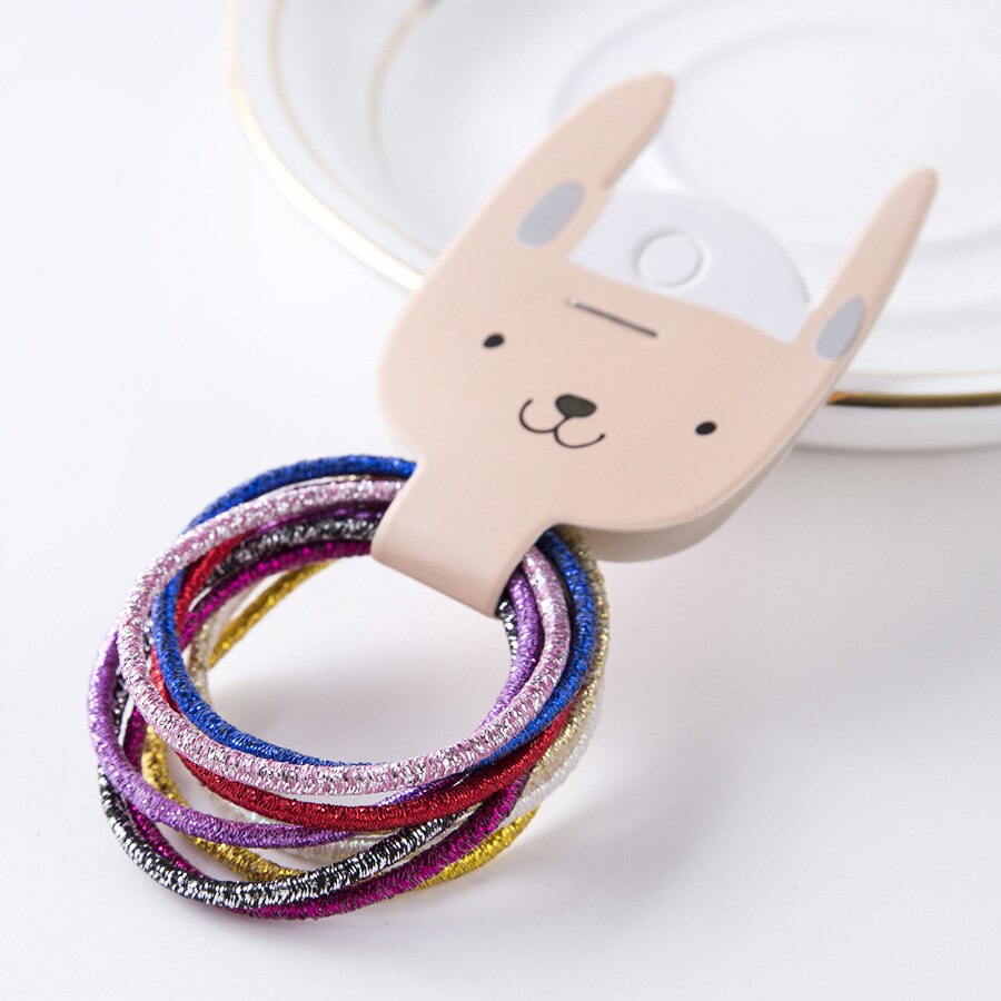 Bandes de caoutchouc en fil d'or pour filles | 10 pièces, couleurs bonbons, Nylon, bande élastique pour enfants, accessoires de cheveux, pour enfants, longue