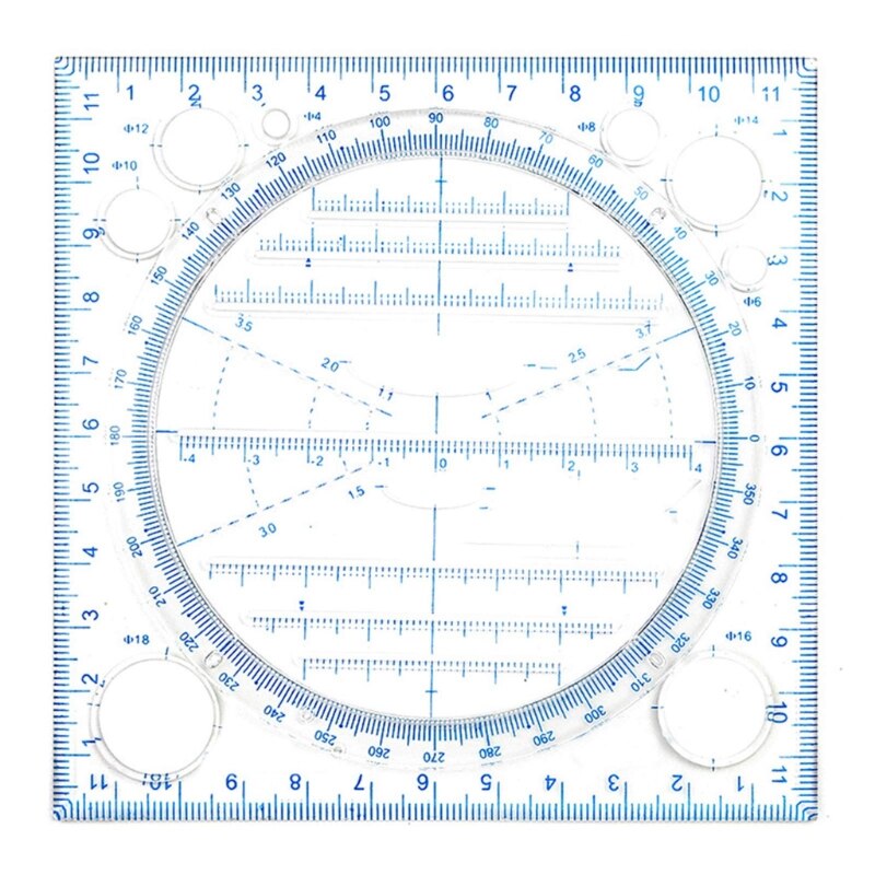 Multifunction Art Drawing Ruler, Stereo Geometry Ellipse Template Ruler 28GE: BL