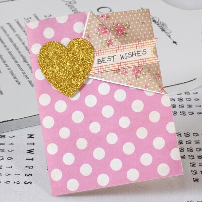 vintage greeting cards glitter heart handmade cards valentine cards meesage kids small greeting cards: MINI 1612 II 08