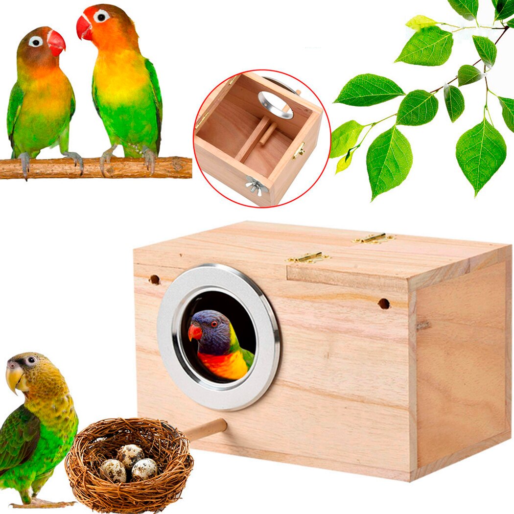 Bird Nest Box Practical Wood Budgie House Small Bird Breeding Box Bird House Wood Breeding Box for Lovebirds Parrotlets